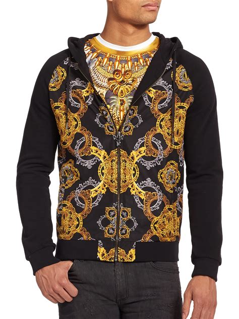 versace jeans couture black hoodie|Versace sweatshirt men's.